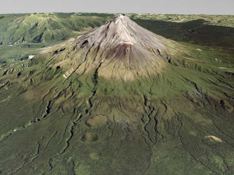Mountain landscape Volcano Taranaki New Zealand 3D Model