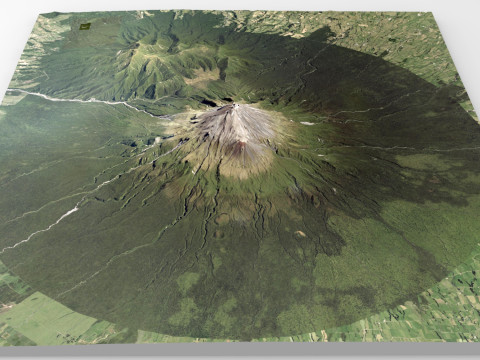 Mountain landscape Volcano Taranaki New Zealand 3D Модель
