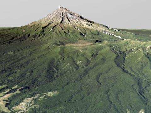 Mountain landscape Volcano Taranaki New Zealand 3D Модель