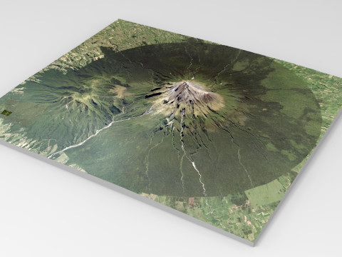 Mountain landscape Volcano Taranaki New Zealand 3D Модель