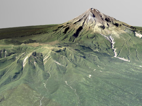 Mountain landscape Volcano Taranaki New Zealand 3D Модель