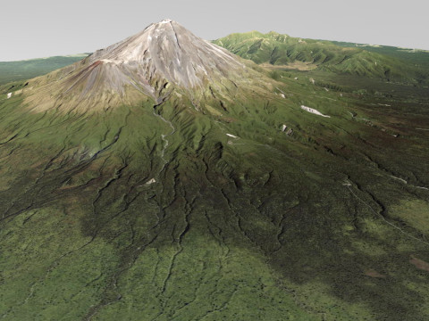 Mountain landscape Volcano Taranaki New Zealand 3D Модель
