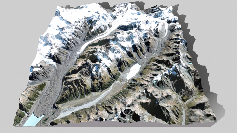 Malt Bran Range Mountain range in New Zealand 3D Модель .c4d .max .obj .3ds .fbx .stl .blend
