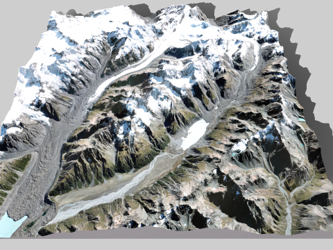 Malt Bran Range Mountain range in New Zealand 3Dモデル