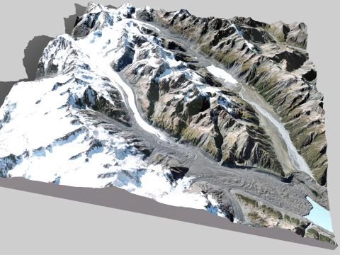 Malt Bran Range Mountain range in New Zealand 3D Модель