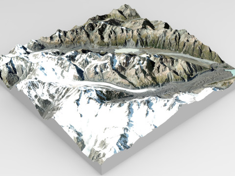 Malt Bran Range Mountain range in New Zealand 3D Модель