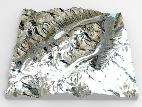 Malt Bran Range Mountain range in New Zealand 3D Модель