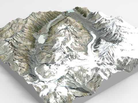 Malt Bran Range Mountain range in New Zealand 3D Модель