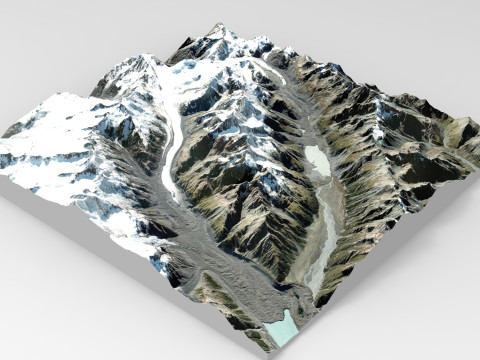 Malt Bran Range Mountain range in New Zealand 3D Модель