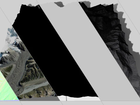 Pegunungan Malt Bran Range di Selandia Baru Model 3D