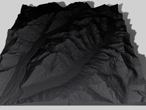 Malt Bran Range Mountain range in New Zealand 3D Модель