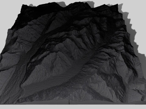 Pegunungan Malt Bran Range di Selandia Baru Model 3D