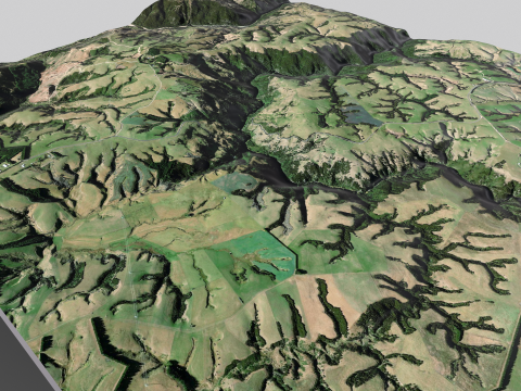 Round Ridge Hill New Zeland 3D 모델
