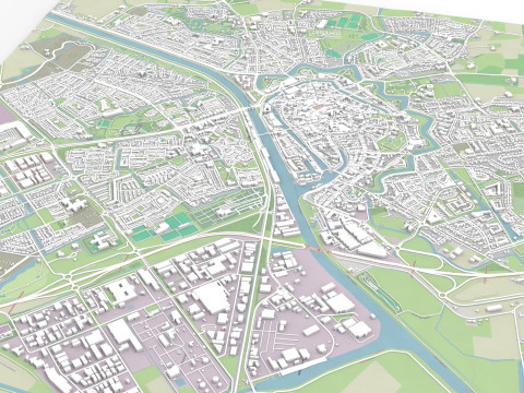 Cityscape Middelburg Netherlands 3D मॉडल