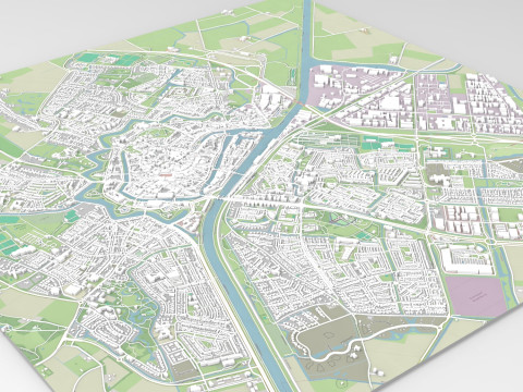 Cityscape Middelburg Netherlands 3D मॉडल