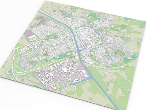 Cityscape Middelburg Netherlands 3D मॉडल