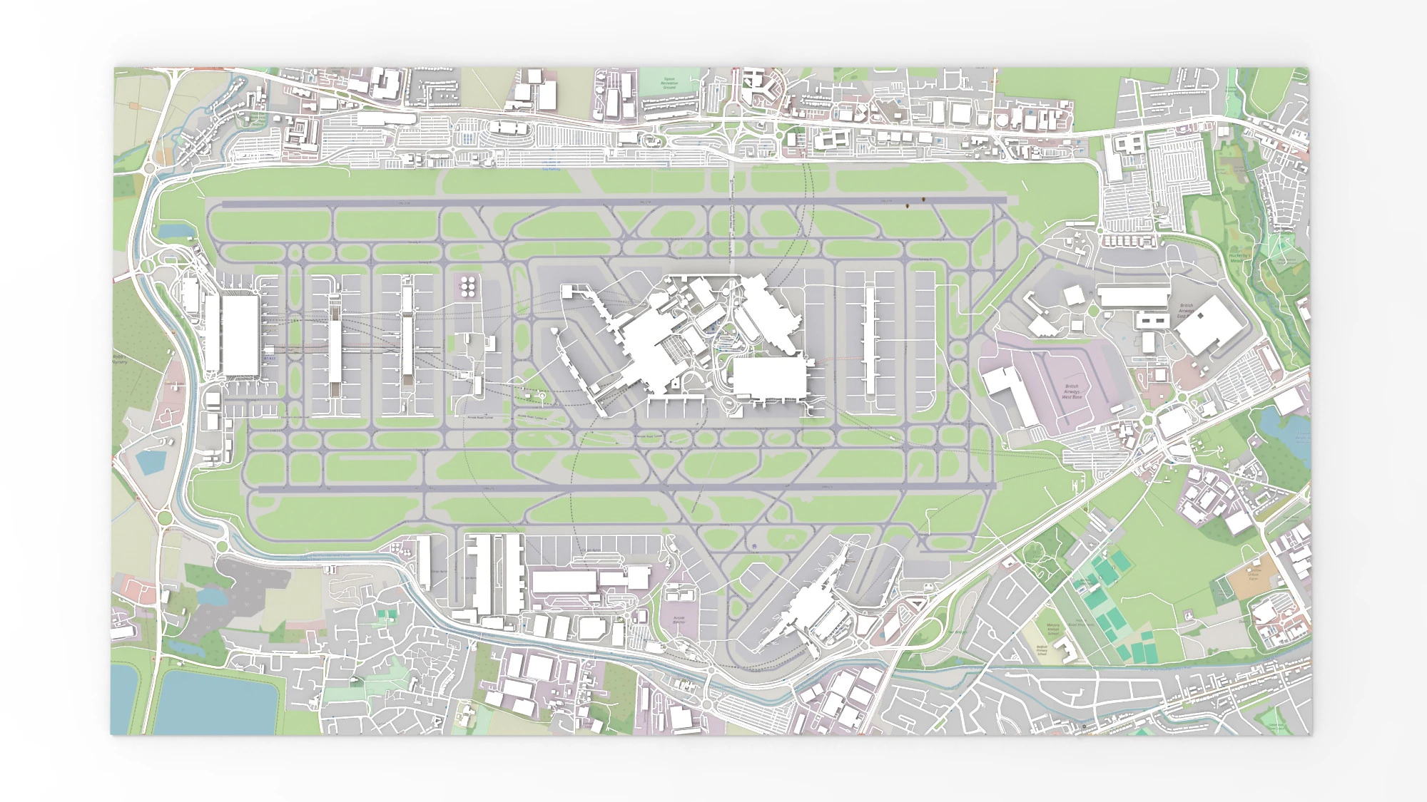 London Heathrow Airport England 3D Model .c4d .max .obj .3ds .fbx .stl .blend 