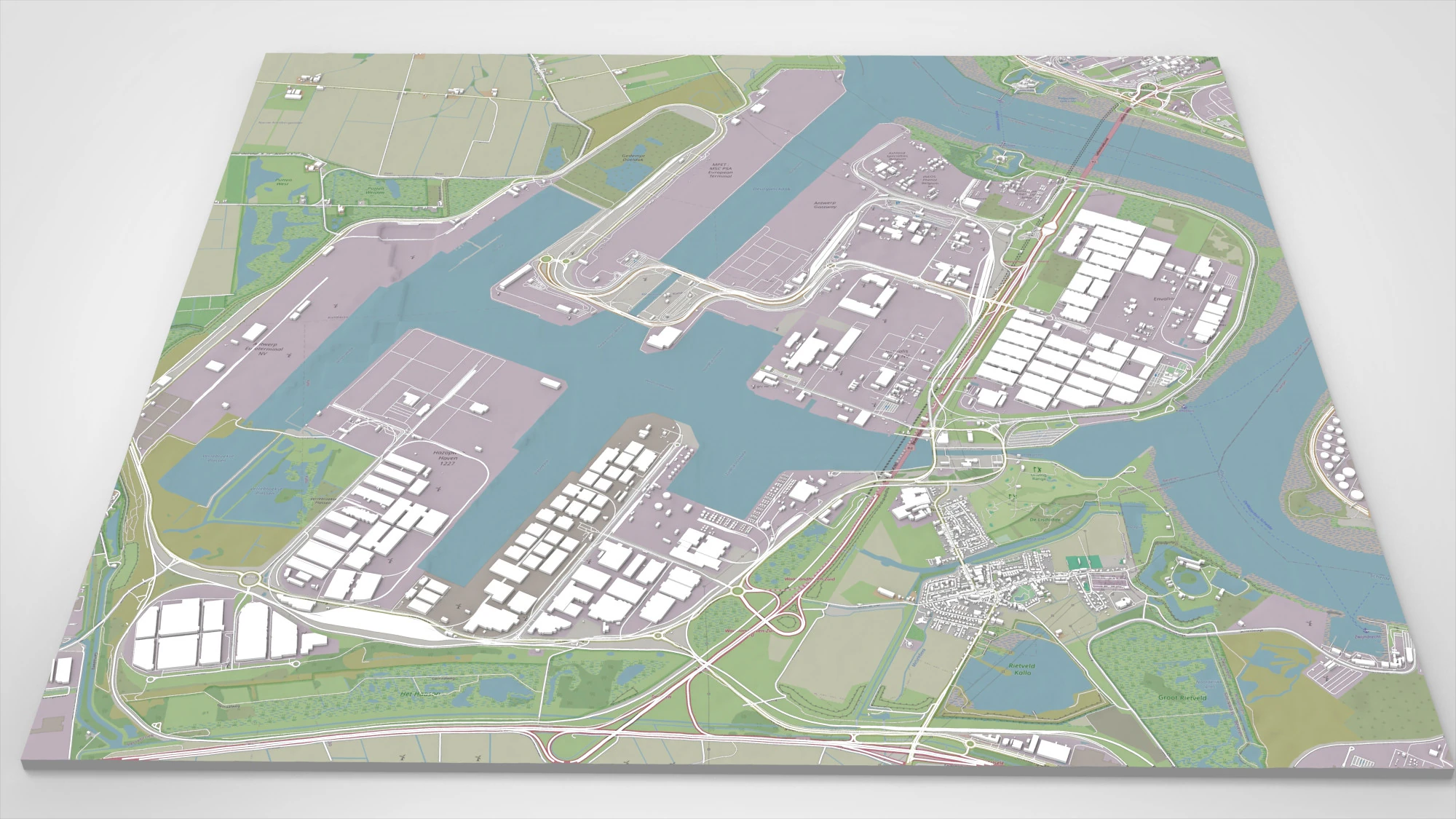 Terminal Europeu MSC PSA Sint Antoniusweg Beveren B&eacute;lgica Modelo 3D .c4d .max .obj .3ds .fbx .stl .blend 