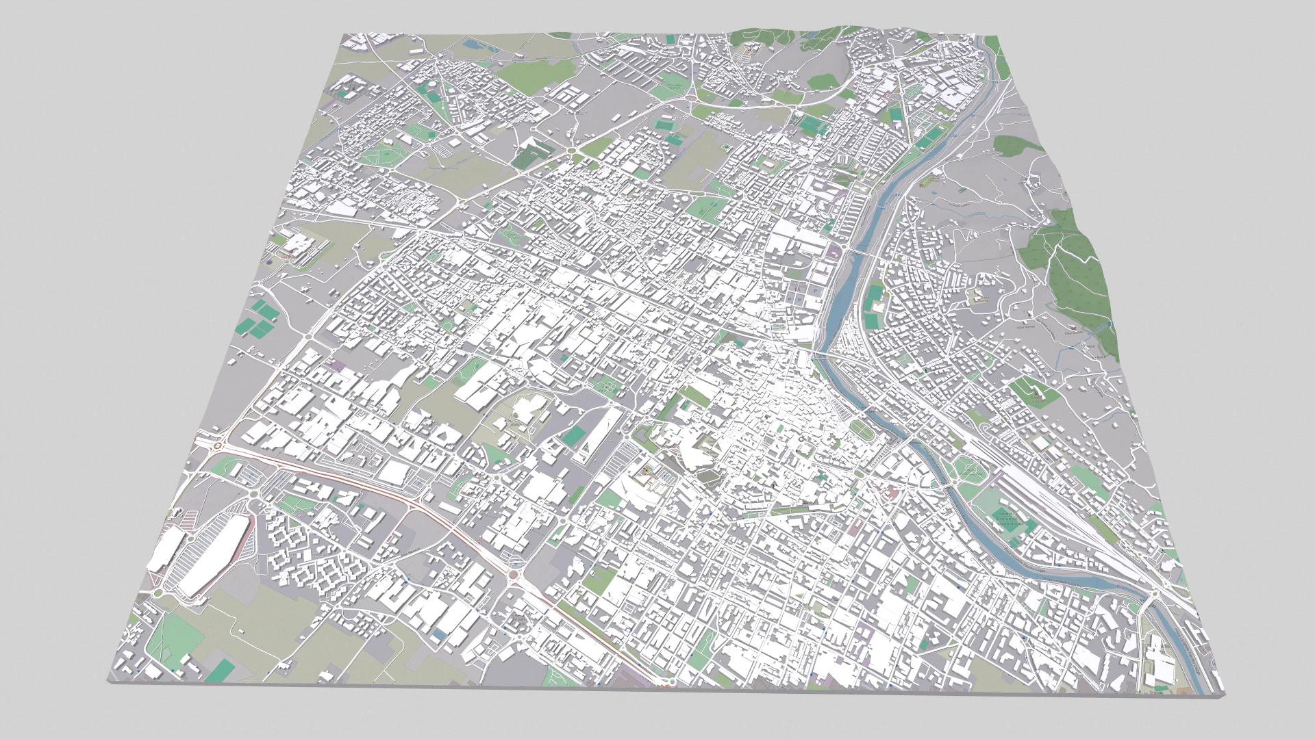 Cityscape Prato Florence Italy 3D Model .c4d .max .obj .3ds .fbx .stl .blend 