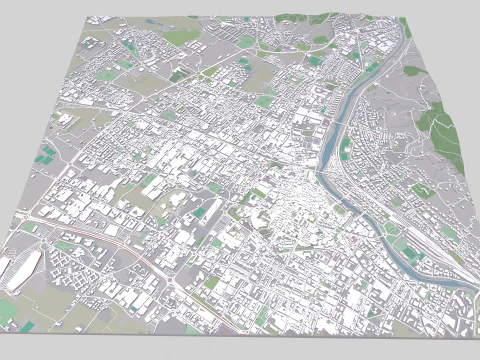 Pejzaż miejski Prato Florencja Włochy Model 3D