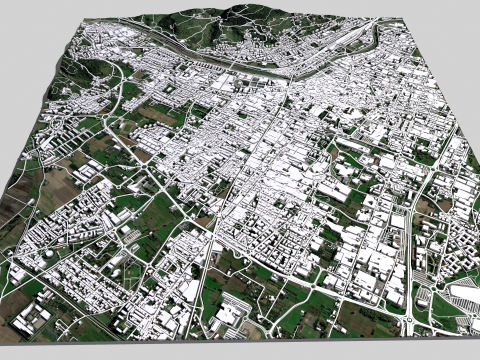 Cityscape Prato Florence Italy Modèle 3D