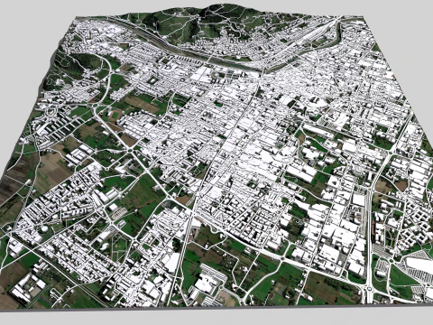 Cityscape Prato Florence Italy 3D Model