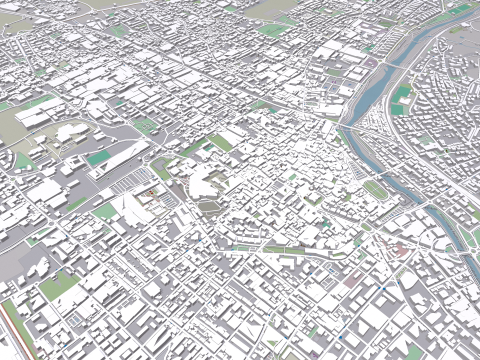 Cityscape Prato Florence Italy Modèle 3D