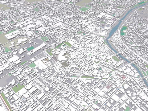 Cityscape Prato Florence Italy 3D Model