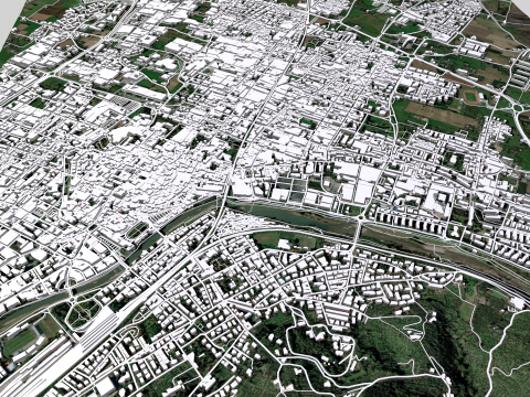 Cityscape Prato Florence Italy Modèle 3D