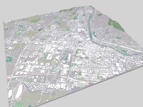 Cityscape Prato Florence Italy Modèle 3D