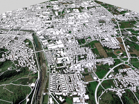 Cityscape Prato Florence Italy Modèle 3D