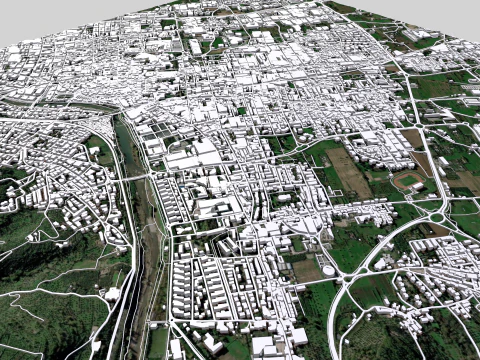 Cityscape Prato Florence Italy 3D Model