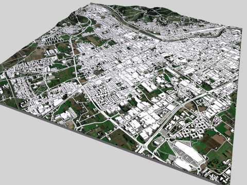 Cityscape Prato Florence Italy Modèle 3D