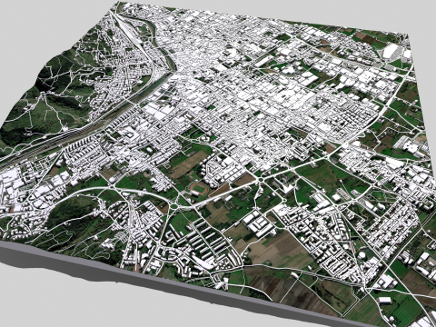 Cityscape Prato Florence Italy Modèle 3D