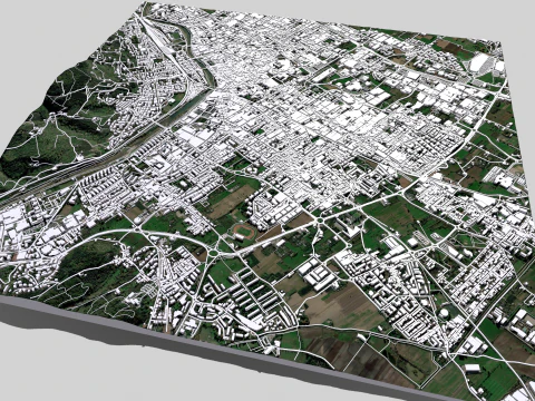 Cityscape Prato Florence Italy 3D Model