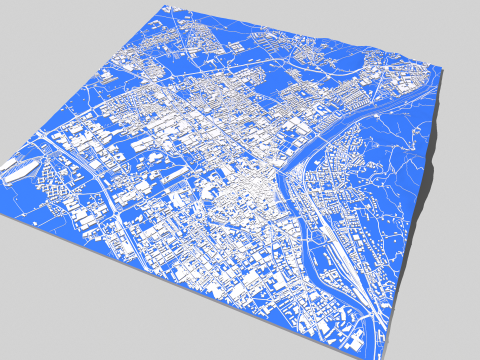 Cityscape Prato Florence Italy Modèle 3D