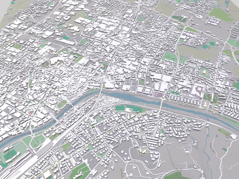 Cityscape Prato Florence Italy Modèle 3D