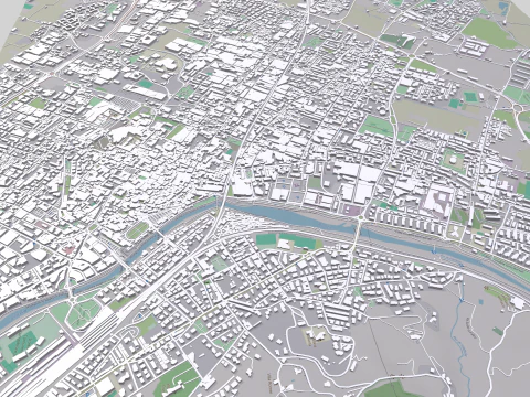 Cityscape Prato Florence Italy 3D Model