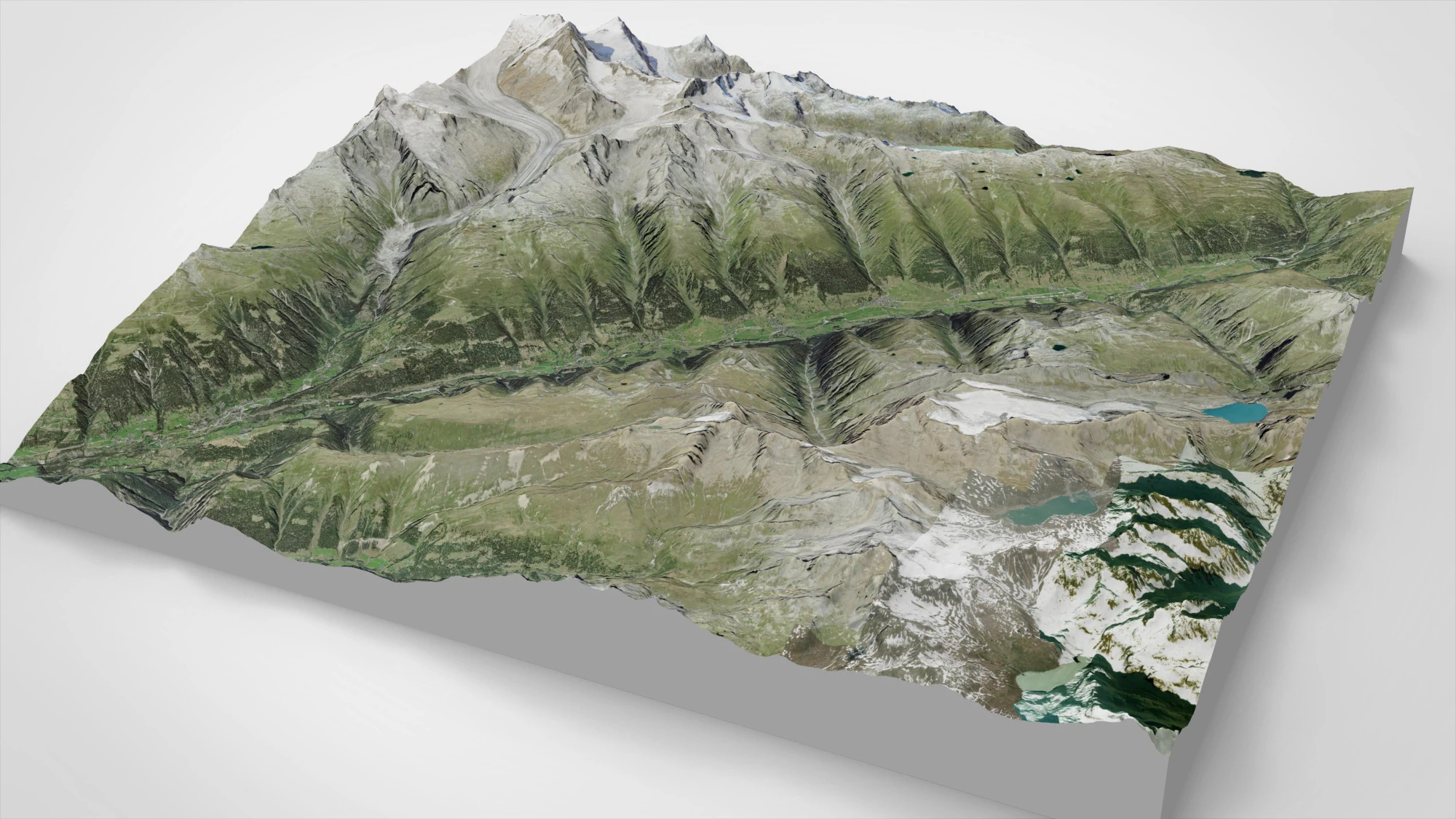 Canton Valais Switzerland 3D Model .c4d .max .obj .3ds .fbx .stl .blend