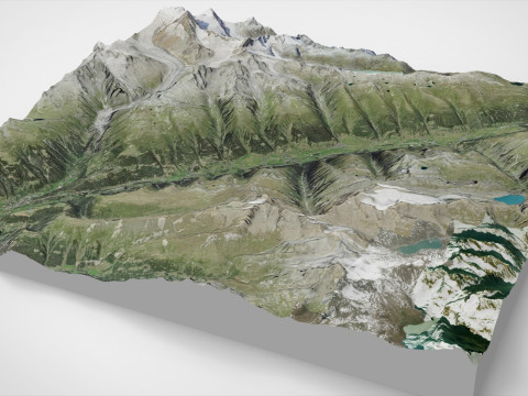 Canton Valais Switzerland 3D Model