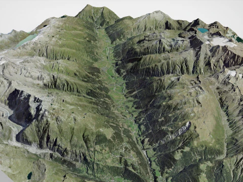 Canton Valais Switzerland 3D Model