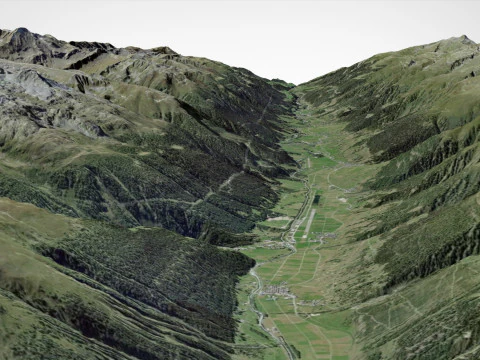 Canton Valais Switzerland 3D Model