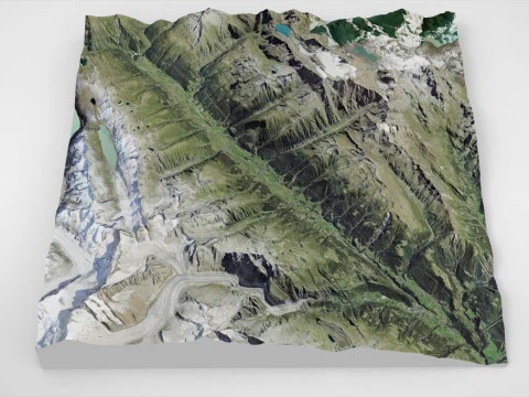 Canton Valais Switzerland 3D Model