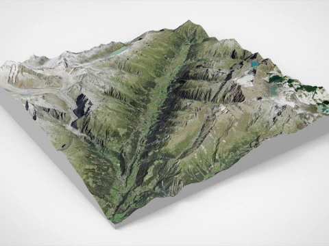 Canton Valais Switzerland 3D Model