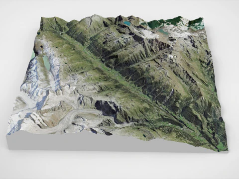 Canton Valais Switzerland 3D Model