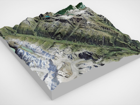 Canton Valais Switzerland Modello 3D