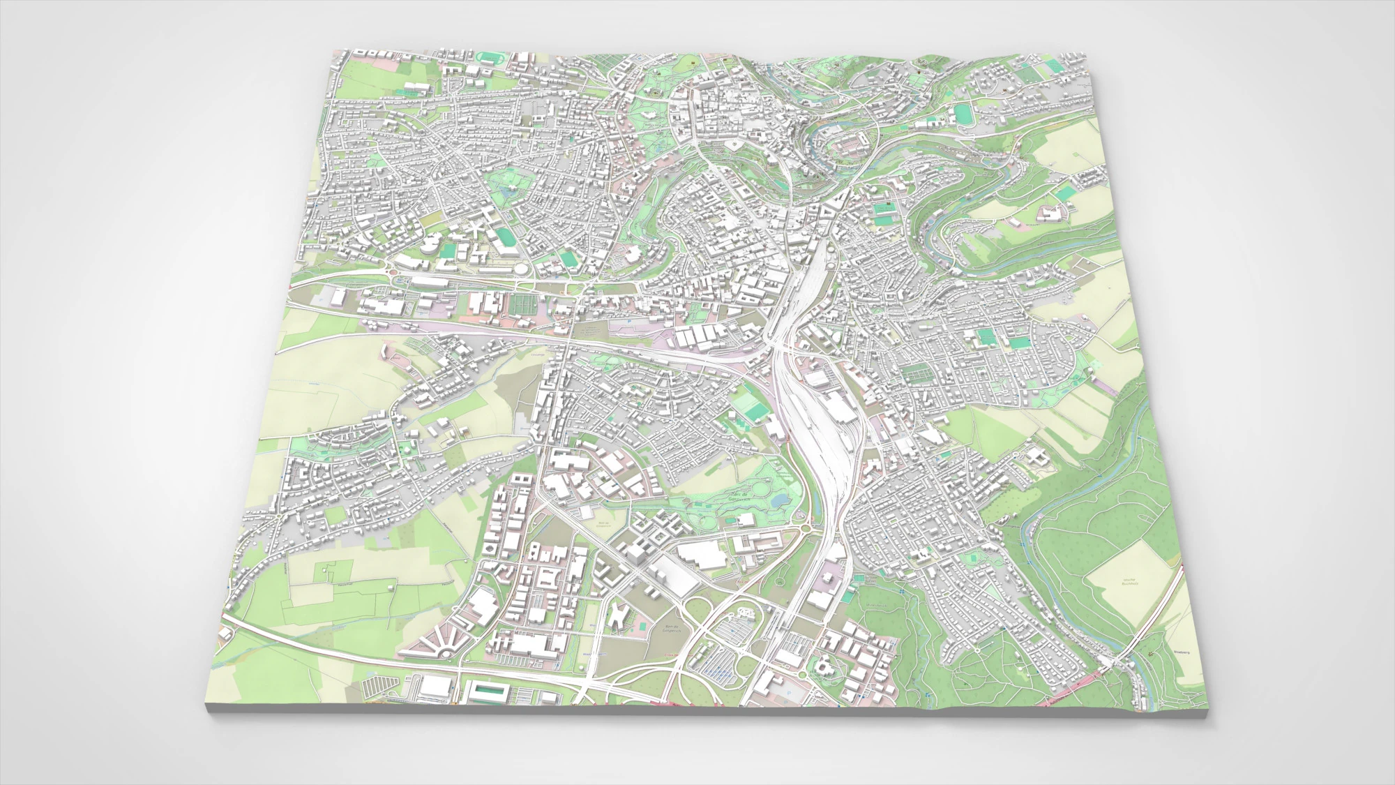 Cityscape Luxembourg 3D Model .c4d .max .obj .3ds .fbx .stl .blend 