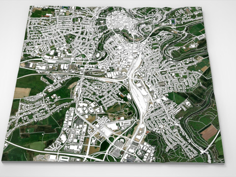 Cityscape Luxembourg 3D Модель