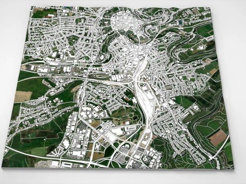 Cityscape Luxembourg 3D Model