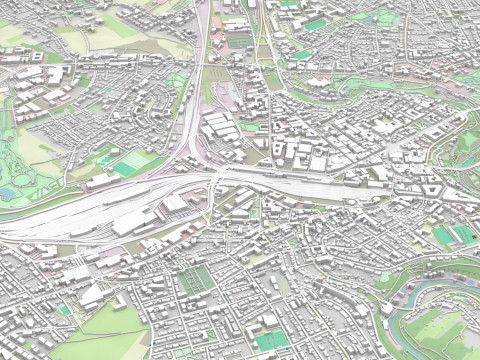 Cityscape Luxembourg 3D Модель